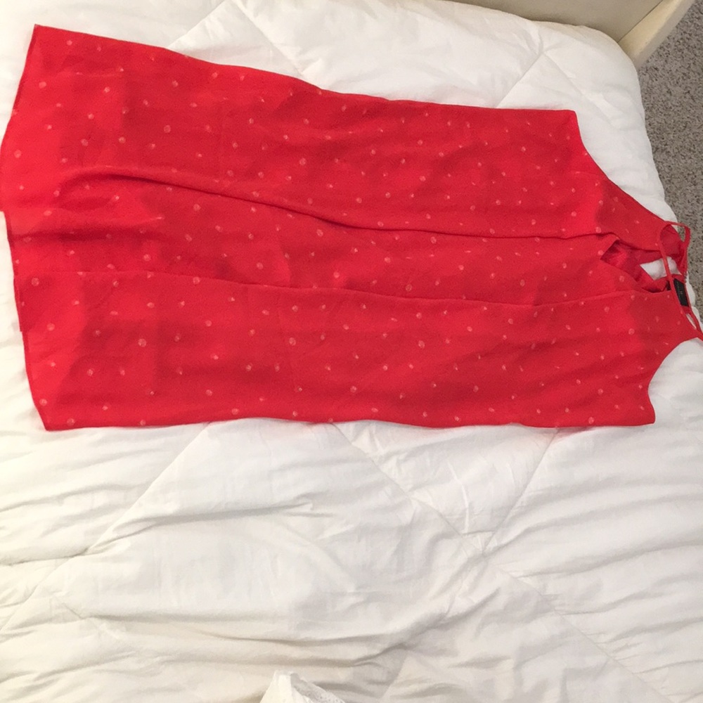 red strappy dress